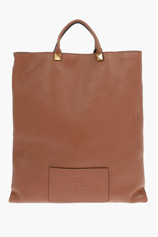 Removable Shoulder Strap Textured Leather Tote Bag