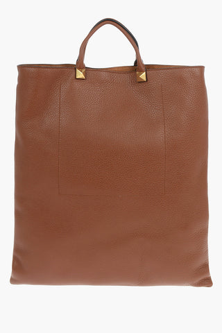 Removable Shoulder Strap Textured Leather Tote Bag