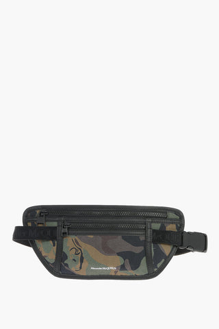 Camo-printed Bumbag with Leather Detailing