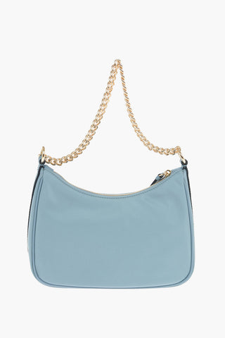 Borsa a Spalla in Nylon con Hardware Dorati