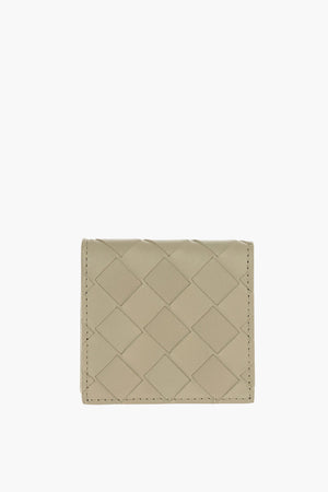 Buttoned Woven leather Coin Holder