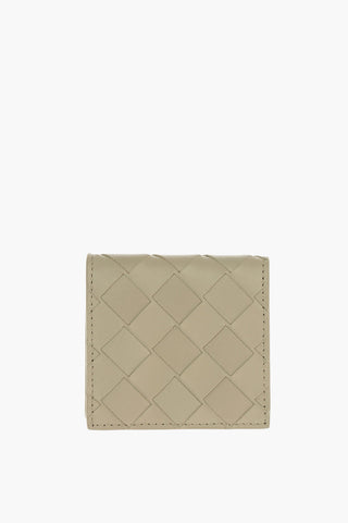 Buttoned Woven leather Coin Holder