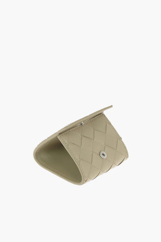 Buttoned Woven leather Coin Holder