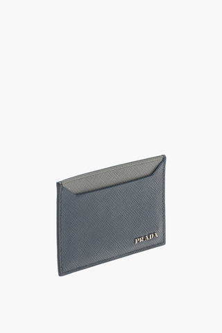 Porta Carte in Pelle Saffiano con Logo