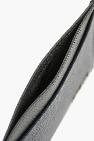 Porta Carte in Pelle Saffiano con Logo