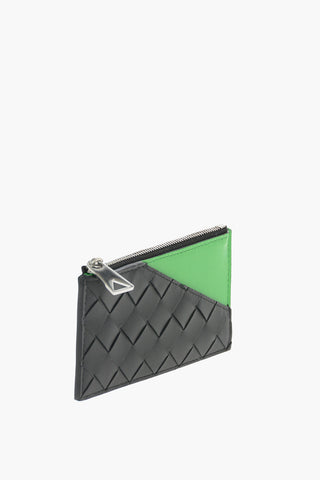 Zipped Two-Tone Woven Leather Car Holder