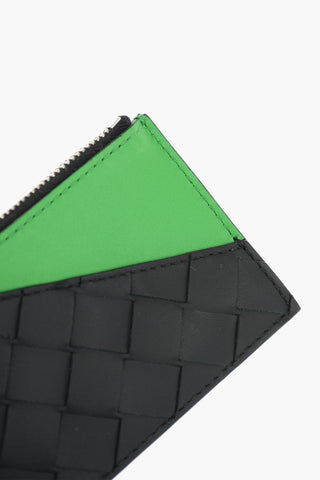 Zipped Two-Tone Woven Leather Car Holder