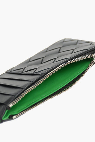 Zipped Two-Tone Woven Leather Car Holder