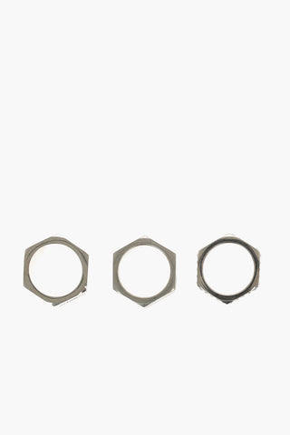 Set di Tre Anelli Tricolore con Logo