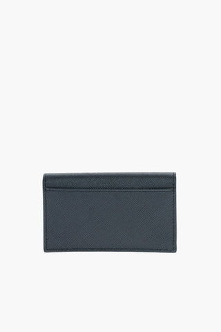 Logoed Buttoned Saffiano Leather Car Holder