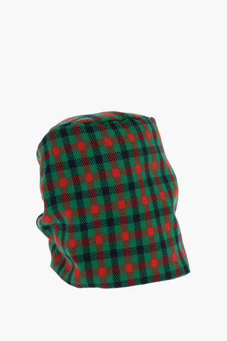 Check Patterned Wool and Silk STELLA Hat