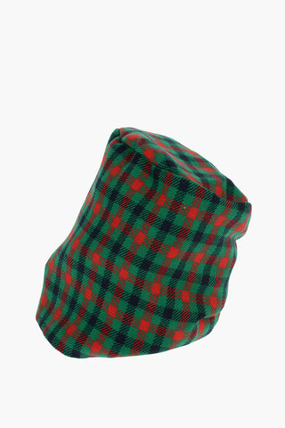 Check Patterned Wool and Silk STELLA Hat