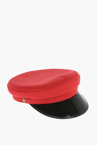 Polished Brim Baker Hat with Embossed Logoed Buttons