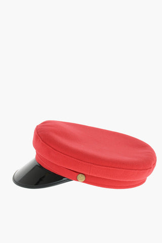 Polished Brim Baker Hat with Embossed Logoed Buttons