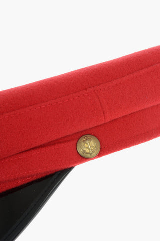 Polished Brim Baker Hat with Embossed Logoed Buttons