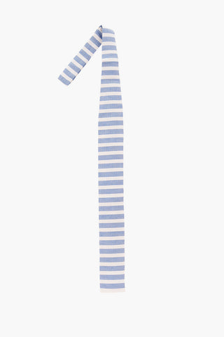 Striped Linen and Silk Square Tie