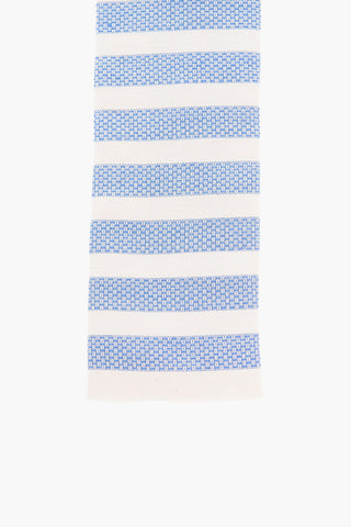 Striped Linen and Silk Square Tie