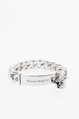 Metal Mesh IDENTITY Bracelet with SKULL Charm
