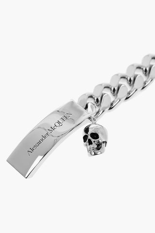 Metal Mesh IDENTITY Bracelet with SKULL Charm