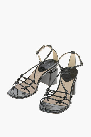 7 cm Patent leather NEW YORK Square Toe T-strap sandals