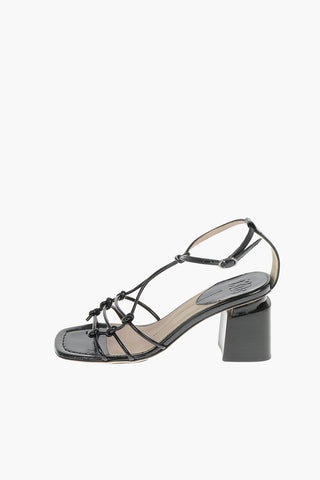 7 cm Patent leather NEW YORK Square Toe T-strap sandals
