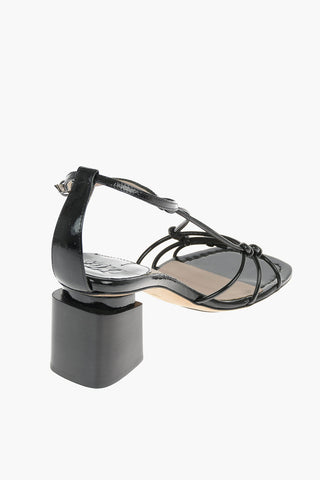 7 cm Patent leather NEW YORK Square Toe T-strap sandals