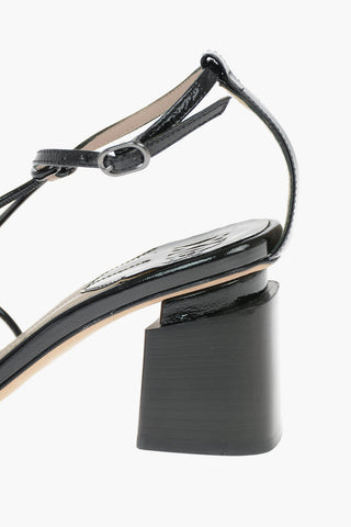7 cm Patent leather NEW YORK Square Toe T-strap sandals