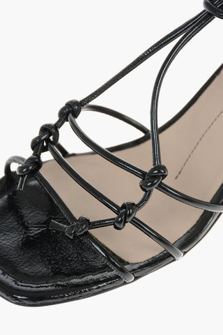 7 cm Patent leather NEW YORK Square Toe T-strap sandals