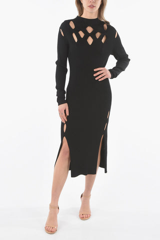 Ribbed Dress with Cut-Out Details