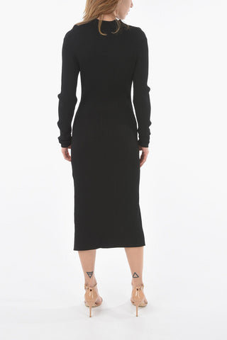 Ribbed Dress with Cut-Out Details