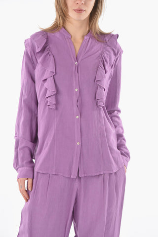 Corean Neck Blouse with Ruffles