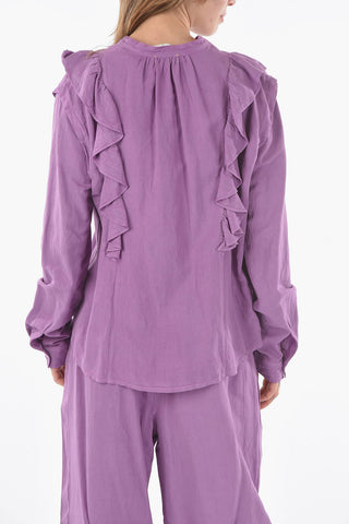 Corean Neck Blouse with Ruffles