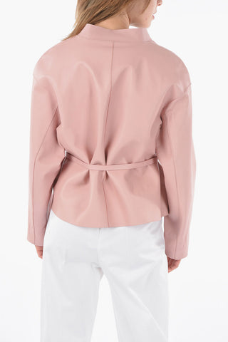 1972 Giubbotto Open Front in Pelle Reversibile con Cintura