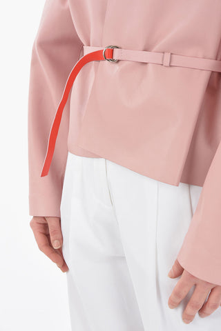 1972 Giubbotto Open Front in Pelle Reversibile con Cintura