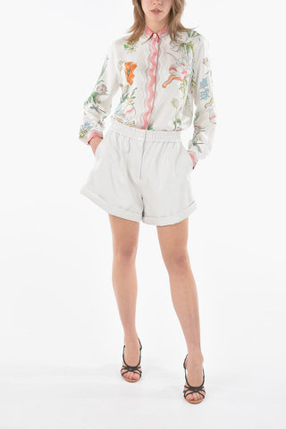Faux Leather BELINA Short with All Over Logo Embossed
