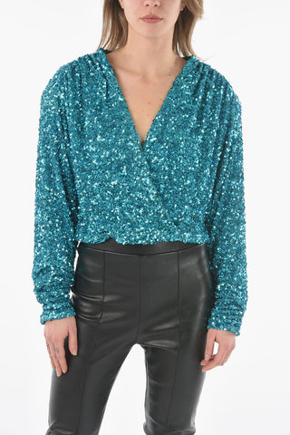 Top AURELIA in Paillettes con Scollo a V