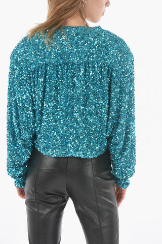 Top AURELIA in Paillettes con Scollo a V