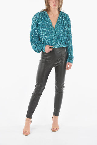Top AURELIA in Paillettes con Scollo a V