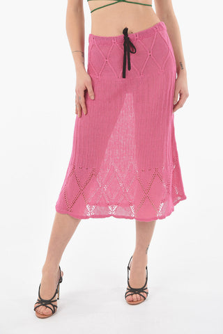 Flax Maxi Skirt with Perforated Details