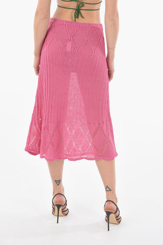 Flax Maxi Skirt with Perforated Details