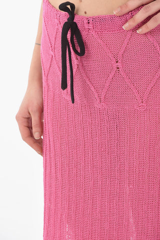 Flax Maxi Skirt with Perforated Details