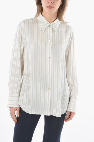 Silk Blend Striped Blouse