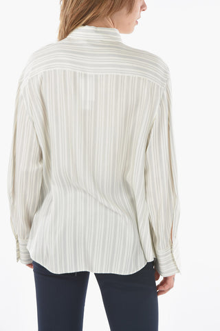Silk Blend Striped Blouse