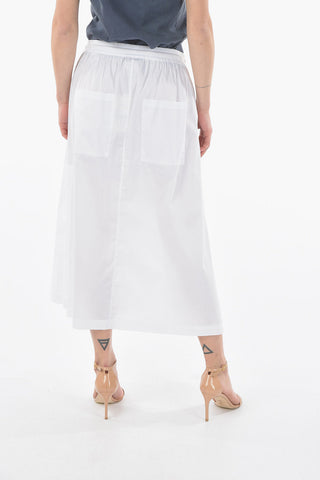 Drawstring Waist 4 Pockets Skirt