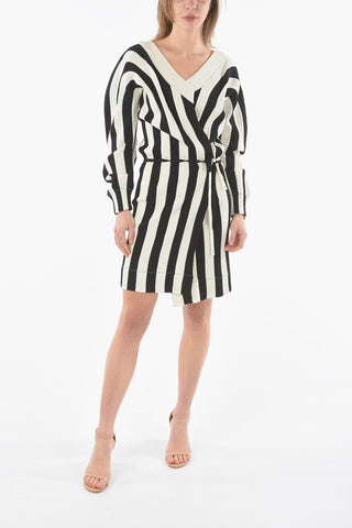 Vestito Kimono in Maglia a Righe