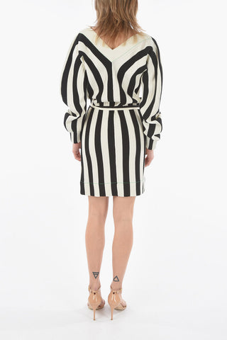 Vestito Kimono in Maglia a Righe