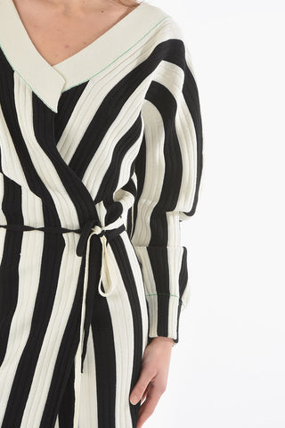 Vestito Kimono in Maglia a Righe