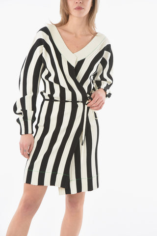 Vestito Kimono in Maglia a Righe