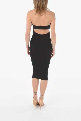 Ribbed Sheath Dress with Cut-Out Details
