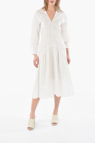 Vestito Svasato con Collo a V e Dettaglio Cut-Out